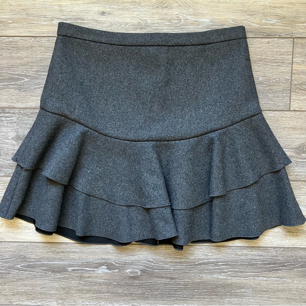 J. Crew Wool Ruffle Mini Skirt